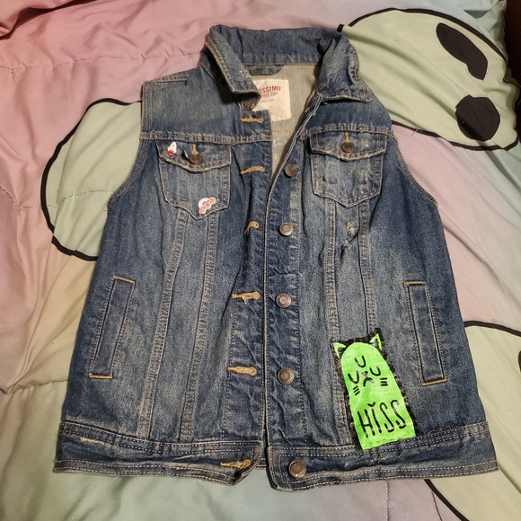 Handmade alien girl Jean jacket vest Hiss - Picture 2 of 9